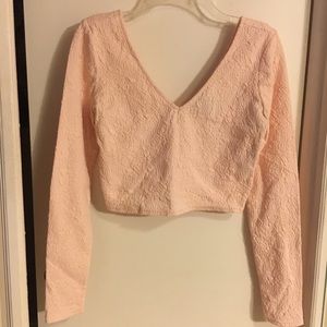 Light Pink Stretch Crop Top